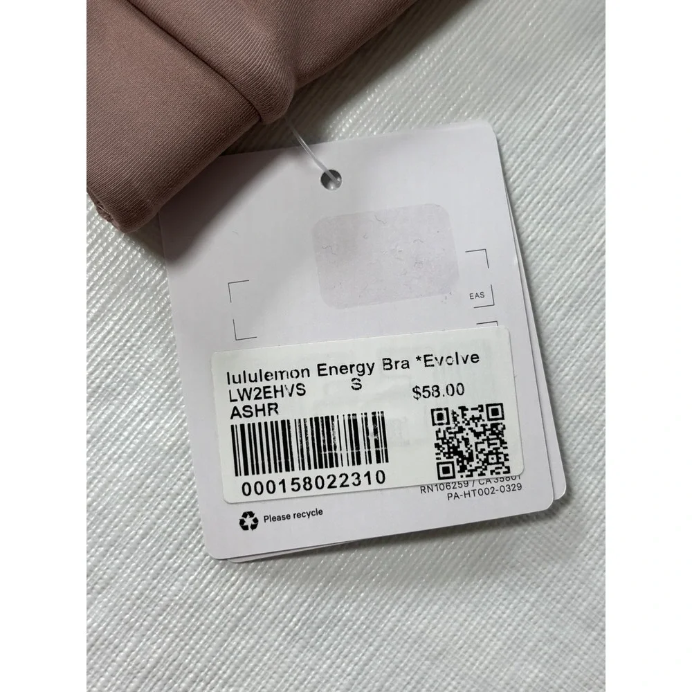 Lululemon Energy Bra Evolve Ashen Rose Sports Bra LW2EHVS Size Small NEW